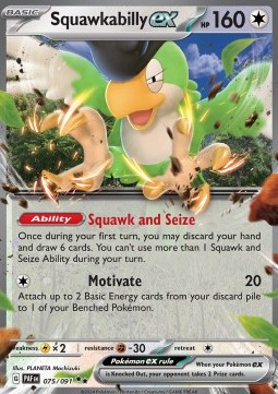 Squawkabilly ex Pokemon card from Paldean Fates