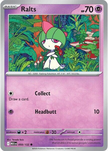 Ralts Pokemon card from ME01: Mega Evolution