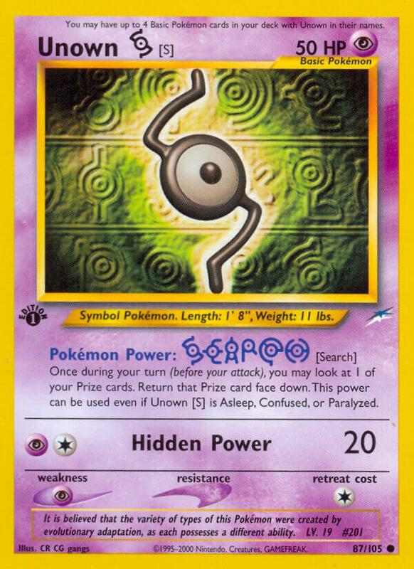 Unown [S] Pokemon card from Neo Destiny