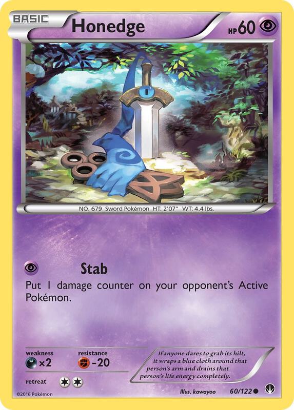 Honedge Pokemon card from XY - BREAKpoint