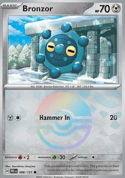 Bronzor Pokemon card from Prismatic Evolutions Additionals