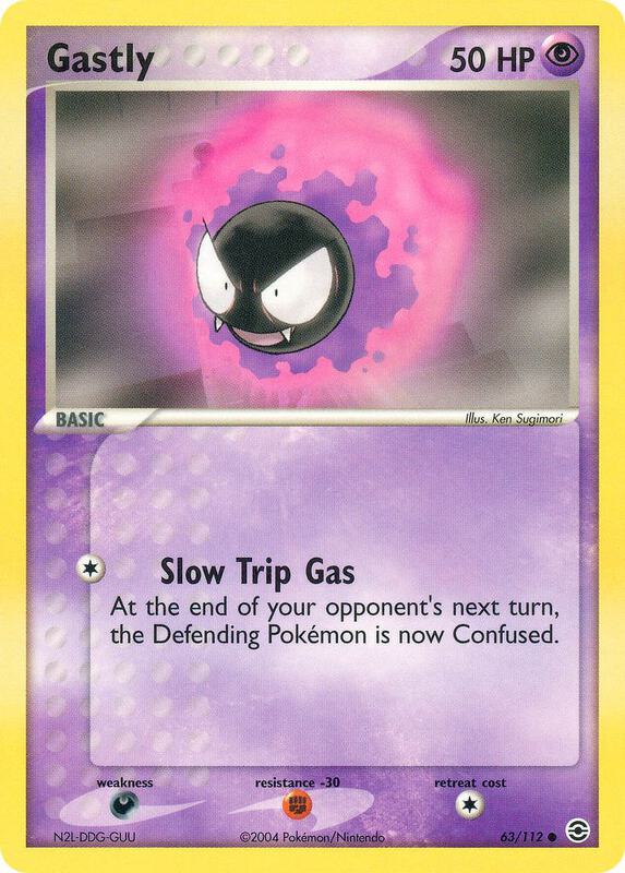 Gastly Pokemon card from FireRed & LeafGreen