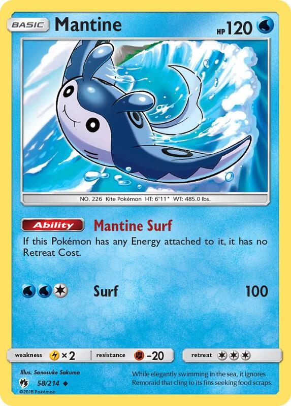 Mantine Pokemon card from SM - Lost Thunder