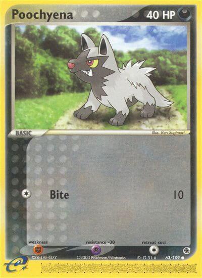 Poochyena Pokemon card from Ruby and Sapphire