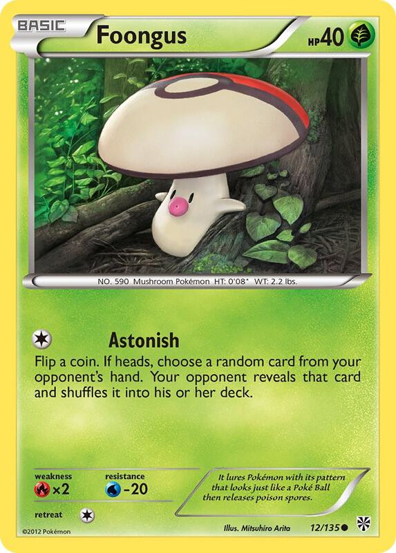 Foongus Pokemon card from Plasma Storm