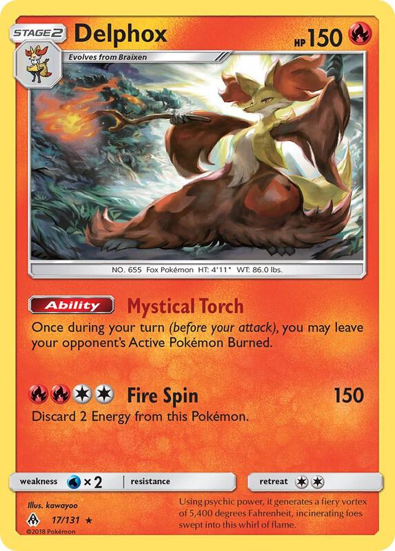 Delphox Pokemon card from SM - Forbidden Light