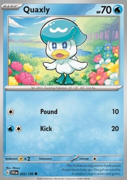 Quaxly Pokemon card from Scarlet Violet