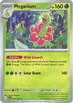 Meganium Pokemon card from Mega Evolution
