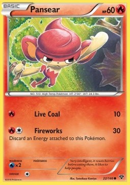 Pansear Pokemon card from XY