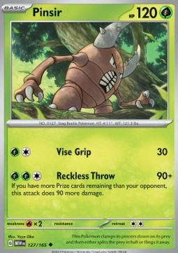 Pinsir Pokemon card from 151