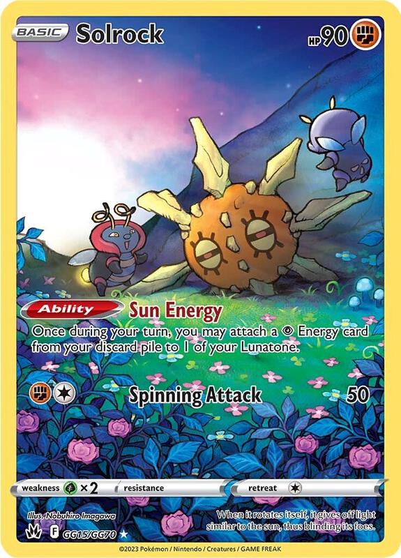 Solrock Pokemon card from Crown Zenith: Galarian Gallery