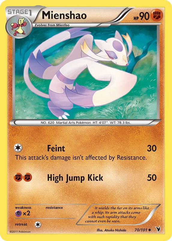 Mienshao Pokemon card from Noble Victories