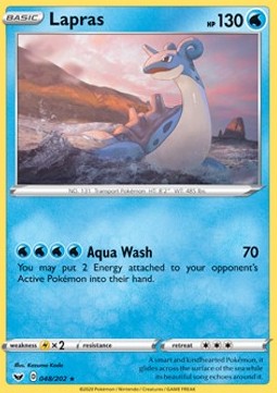 Lapras Pokemon card from Sword Shield