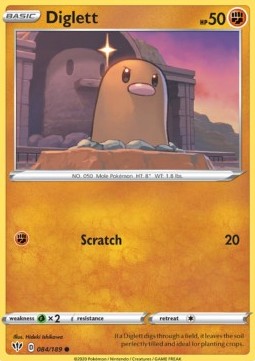 Diglett Pokemon card from Darkness Ablaze
