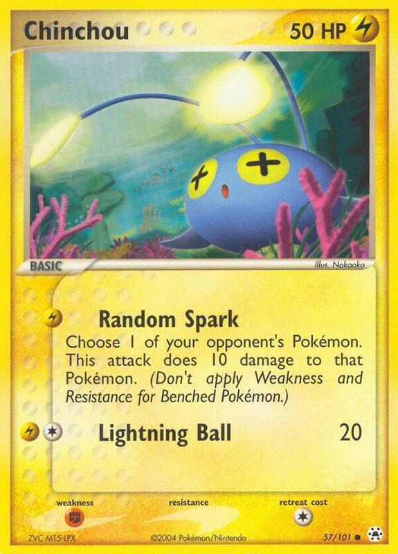 Chinchou Pokemon card from Hidden Legends