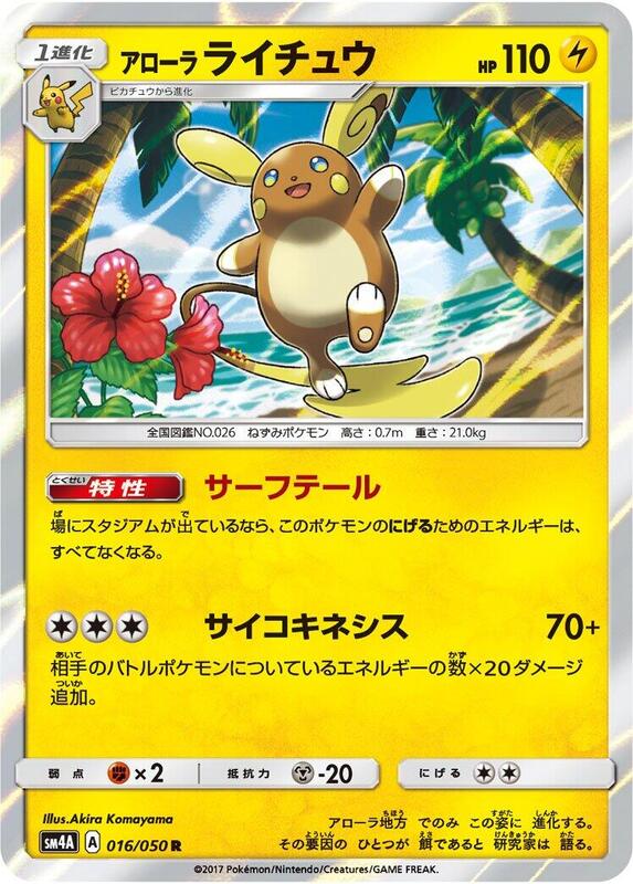 Alolan Raichu (Japanese) Pokemon card from SM4A: Ultradimensional Beasts