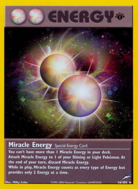 Miracle Energy Pokemon card from Neo Destiny