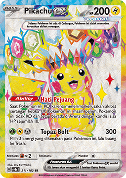Pikachu ex Pokemon card from Stellar Lightning
