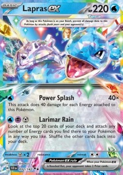 Lapras ex Pokemon card from Stellar Crown