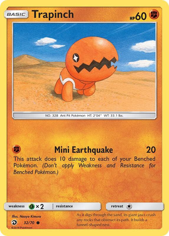Trapinch Pokemon card from Dragon Majesty