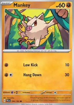 Mankey Pokemon card from Paldea Evolved