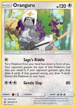 Oranguru Pokemon card from Unified Minds