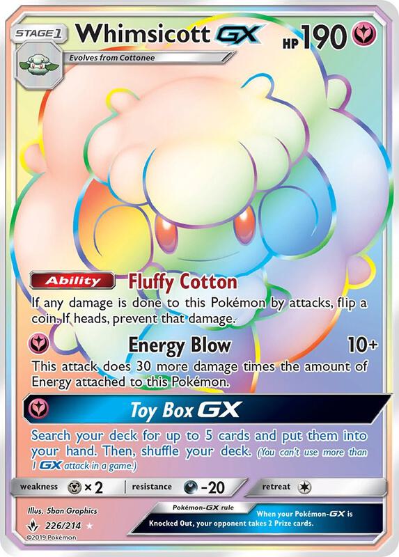 Whimsicott GX (Secret) Pokemon card from SM - Unbroken Bonds