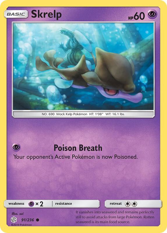 Skrelp Pokemon card from SM - Cosmic Eclipse