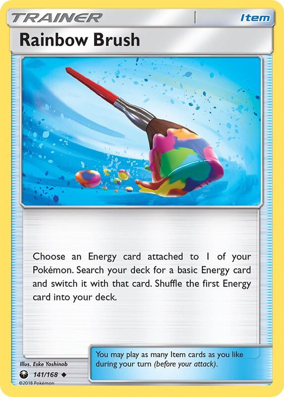 Rainbow Brush Pokemon card from SM - Celestial Storm