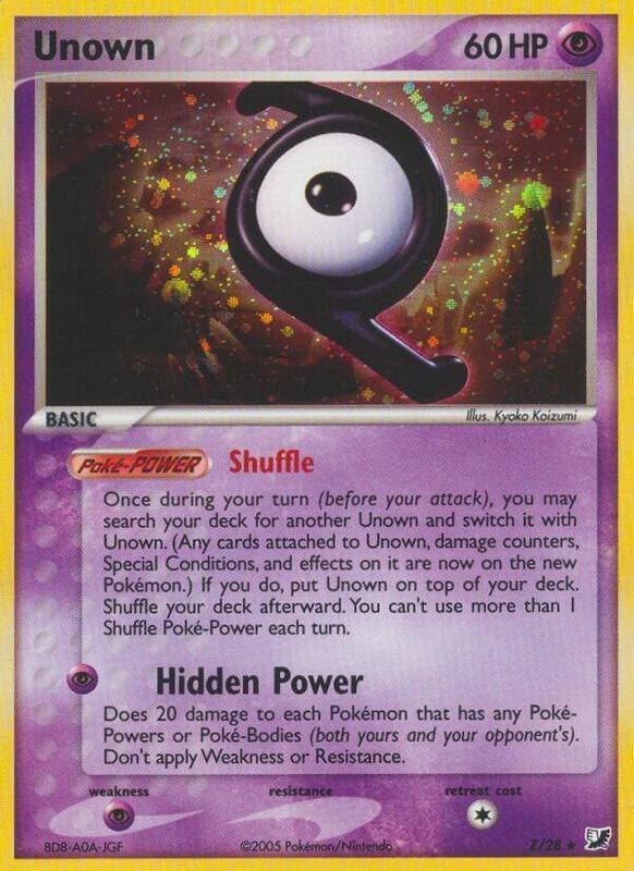 Unown (Z) Pokemon card from Unseen Forces