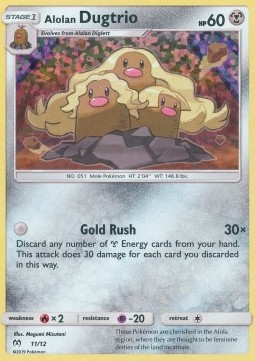 Alolan Dugtrio Pokemon card from McDonalds Collection 2019