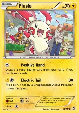 Plusle Pokemon card from Furious Fists