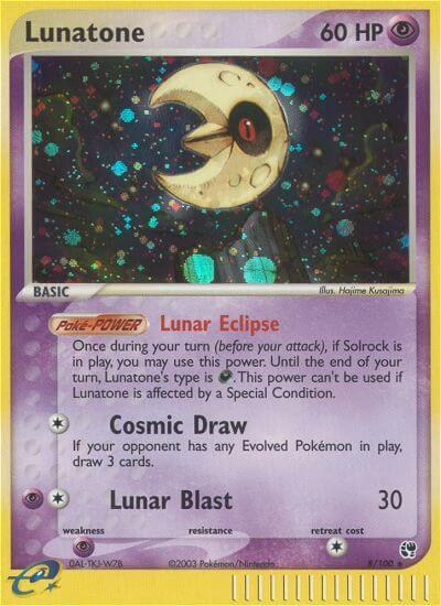 Lunatone Pokemon card from Sandstorm