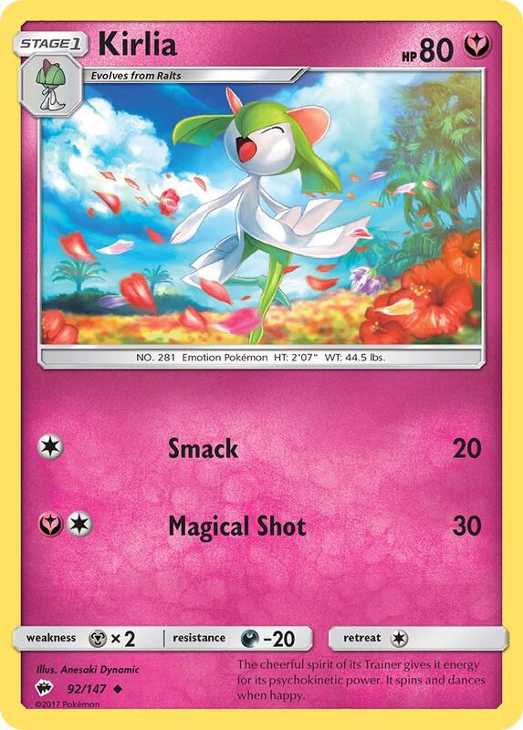 Kirlia Pokemon card from SM - Burning Shadows