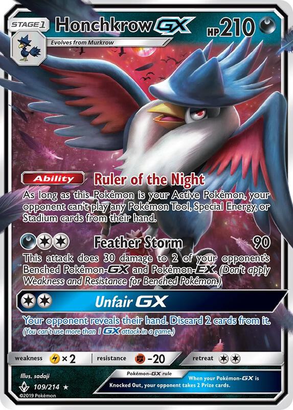 Honchkrow GX Pokemon card from SM - Unbroken Bonds