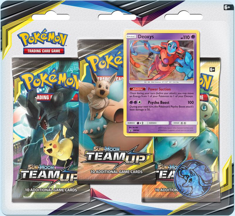 Team Up 3 Pack Blister [Deoxys] Pokemon card from SM - Team Up