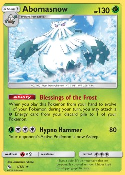 Abomasnow Pokemon card from Forbidden Light