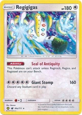 Regigigas - 84a/111 Pokemon card from Alternate Art Promos