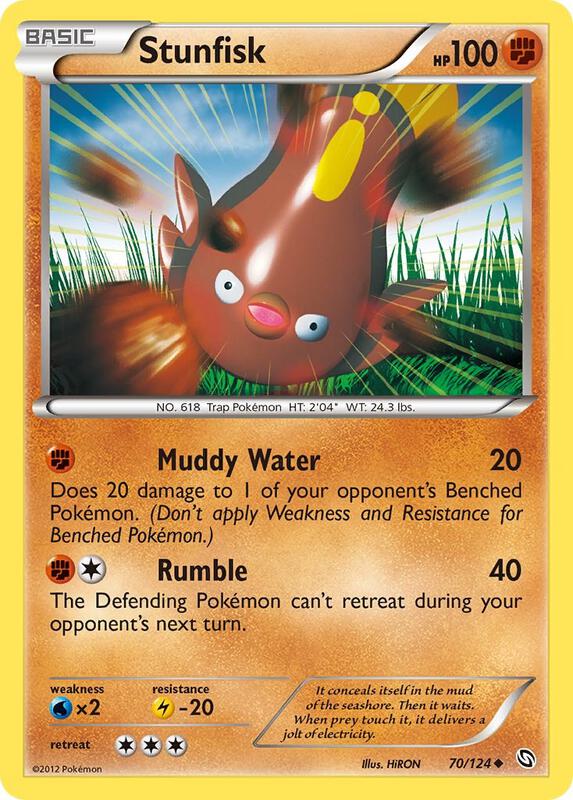 Stunfisk Pokemon card from Dragons Exalted
