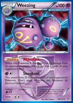 Weezing Pokemon card from Plasma Storm