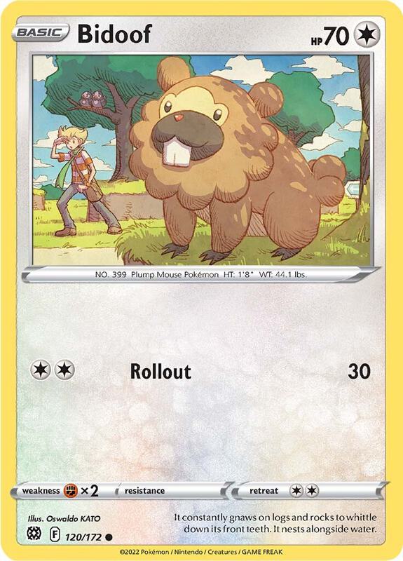 Bidoof Pokemon card from SWSH09: Brilliant Stars