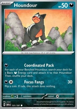 Houndour Pokemon card from Obsidian Flames