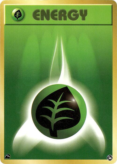 Basic Grass Energy - 34 (Japanese) Pokemon card from Intro Pack (Bulbasaur)