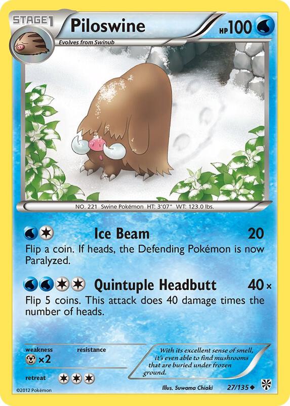 Piloswine Pokemon card from Plasma Storm