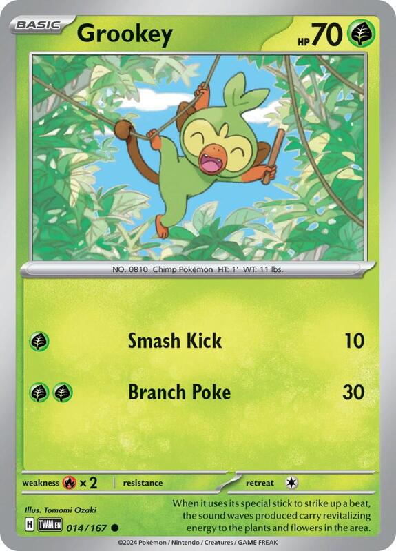 Grookey Pokemon card from SV06: Twilight Masquerade