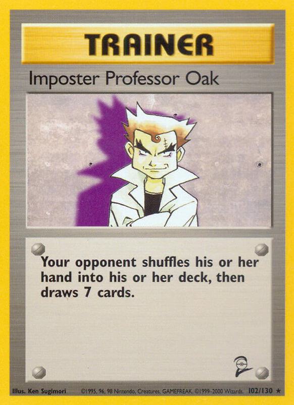 Imposter Professor Oak Pokemon card from Base Set 2