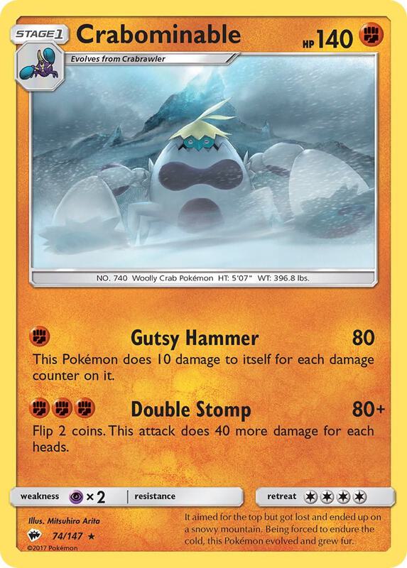 Crabominable Pokemon card from SM - Burning Shadows