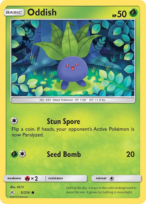 Oddish (5) Pokemon card from SM - Unbroken Bonds
