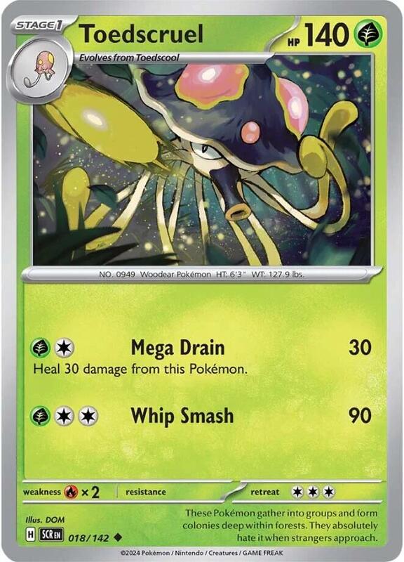 Toedscruel Pokemon card from SV07: Stellar
