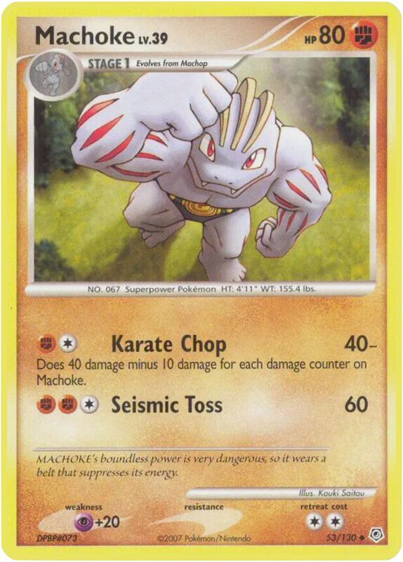 Machoke Pokemon card from Diamond and Pearl